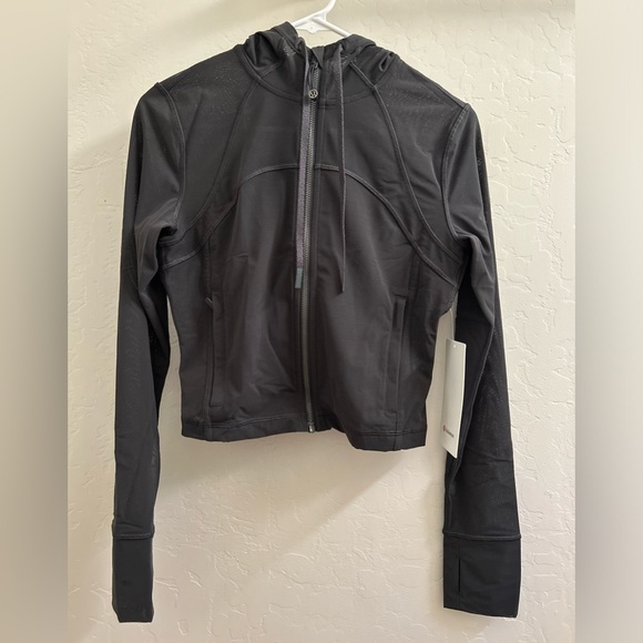 Mesh Hooded Define Cropped Jacket [Size 4, GGRE] NWT - Picture 2 of 4